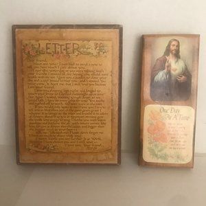 Wall Hangings -- Religious Wood Plaques W Hangers